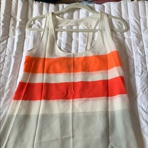Pink orange and white tank top size extra small